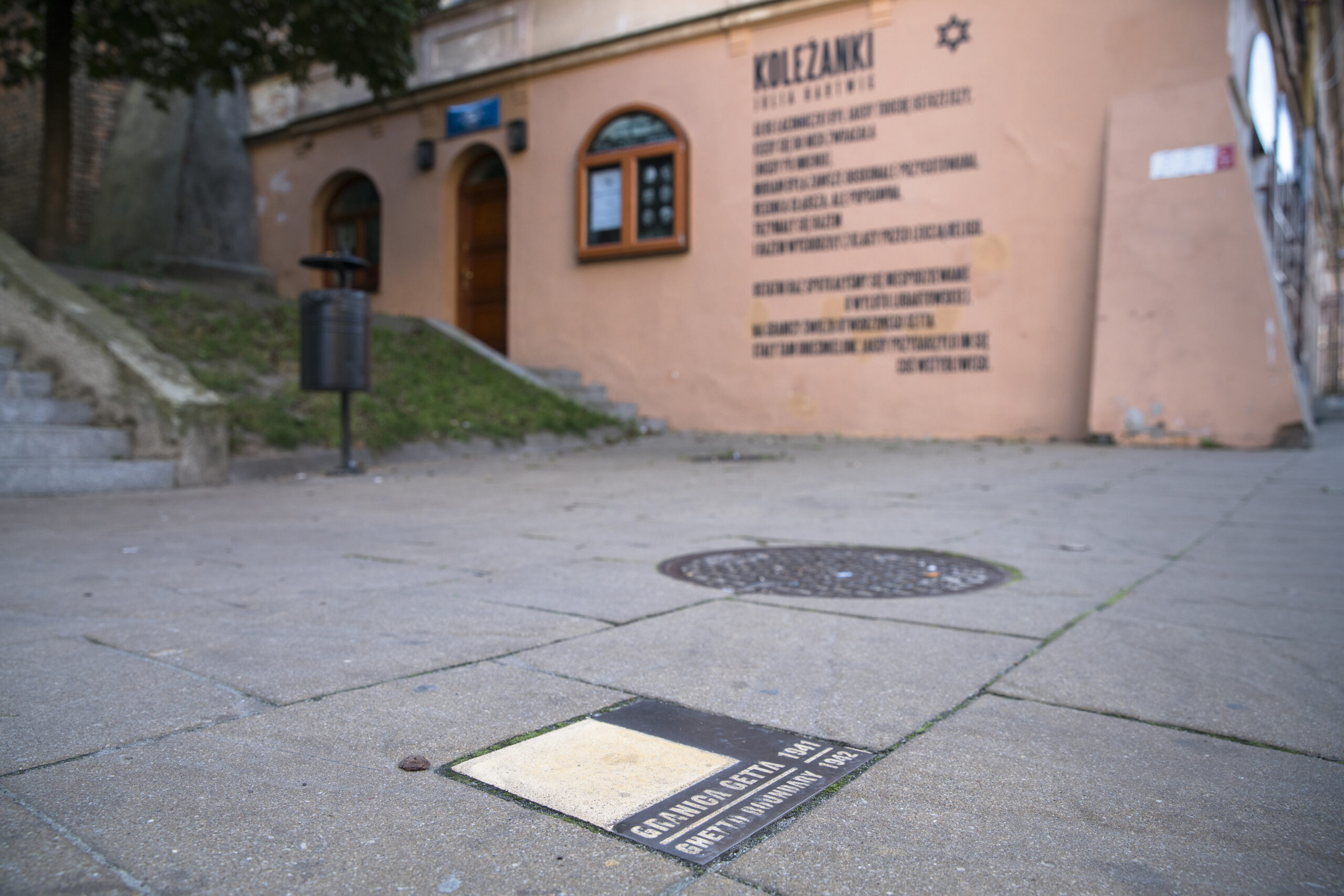 the ground marking the boundary line of the ghetto