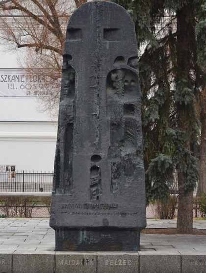 memorial stone in memory of the local Holocaust victims.