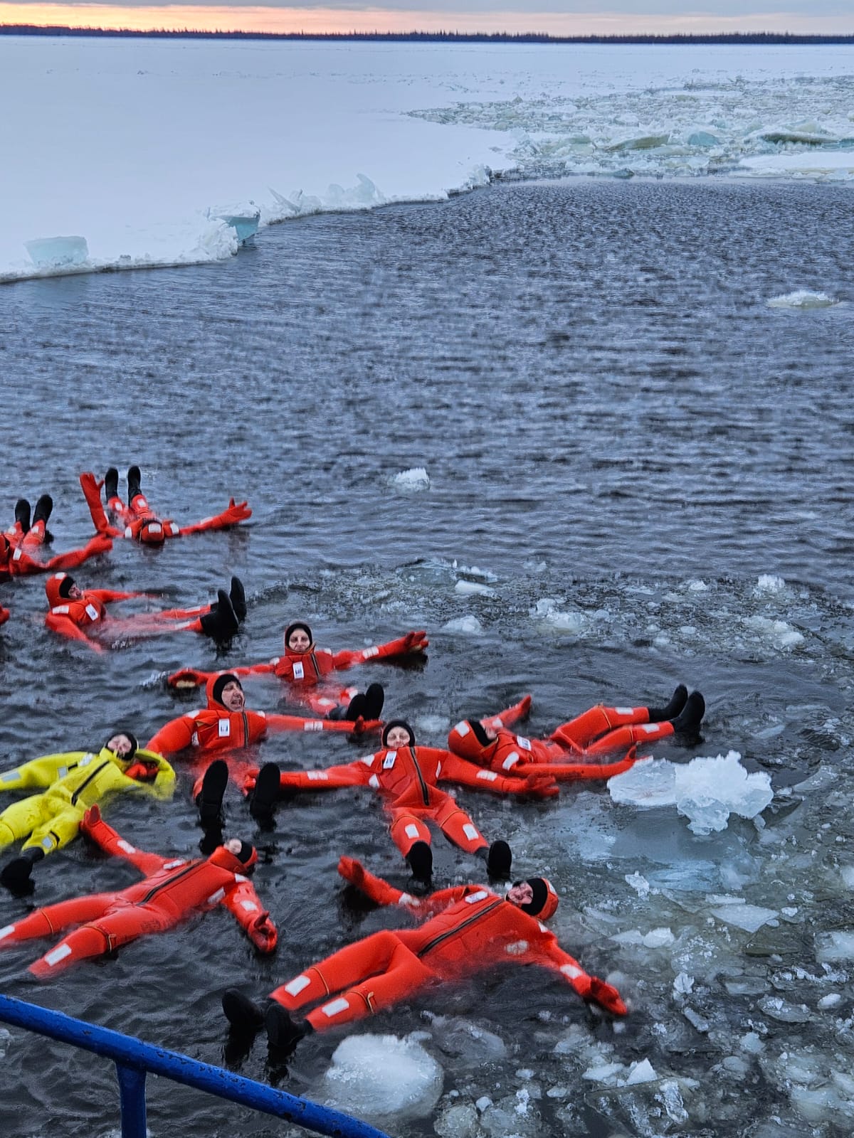 Floating in Icy Arctic Waters
