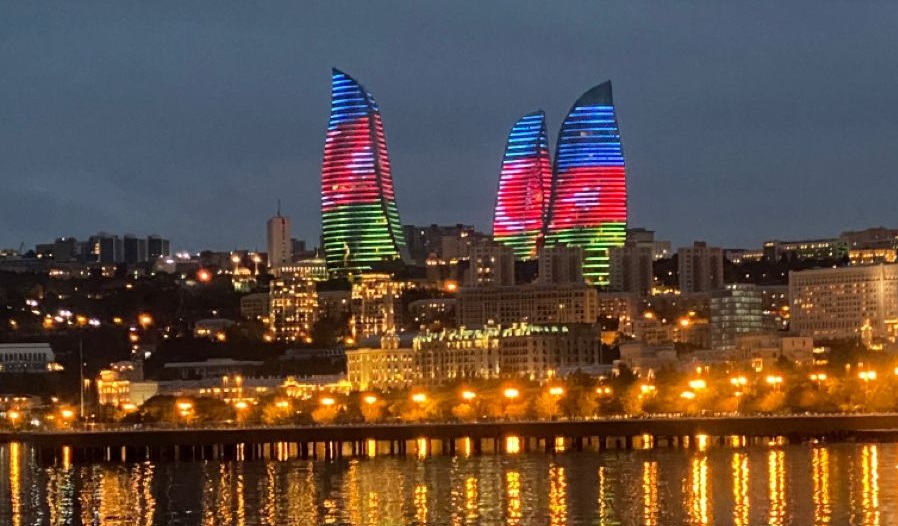 Baku Azerbaijan at night