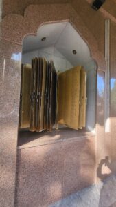 Copper plaques contain the names of Uzbek soldiers